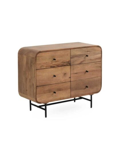 Aparador alto con forma elíptica 2 puertas madera, maciza de mango