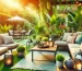 DALL·E 2024-11-06 15.52.49 - A beautifully decorated outdoor patio with comfortable seating, stylish outdoor furniture, and lush greenery. The scene includes a cozy seating area w